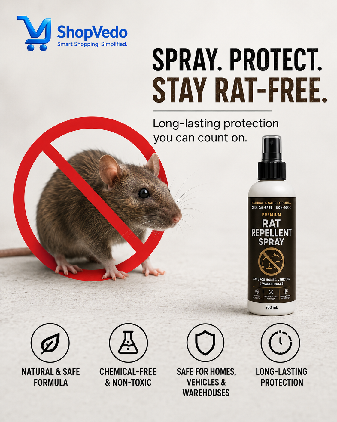 RatRakshak Herbal Rat Repellent Spray (Buy 2 + Get 1 Free)