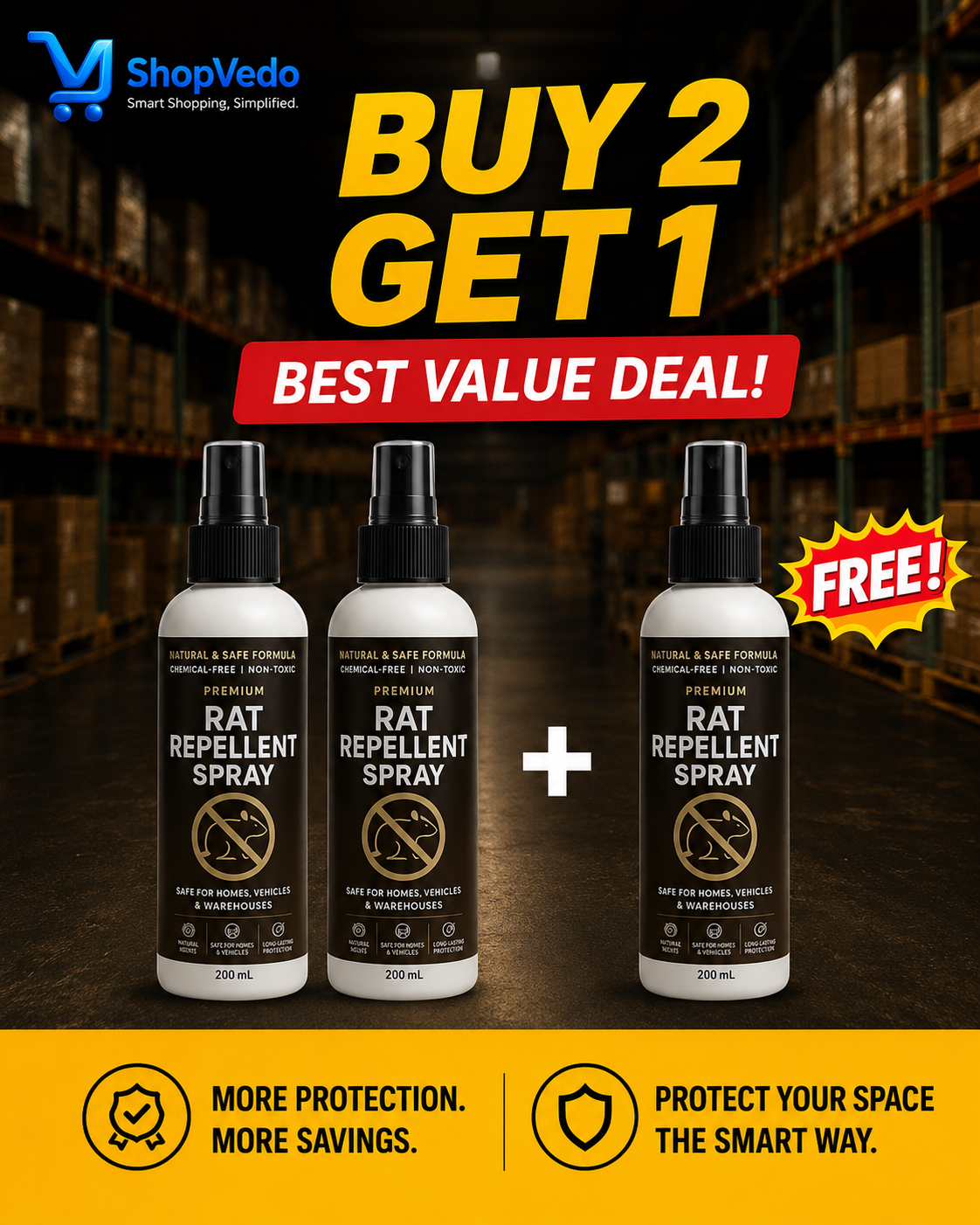 RatRakshak Herbal Rat Repellent Spray (Buy 2 + Get 1 Free)