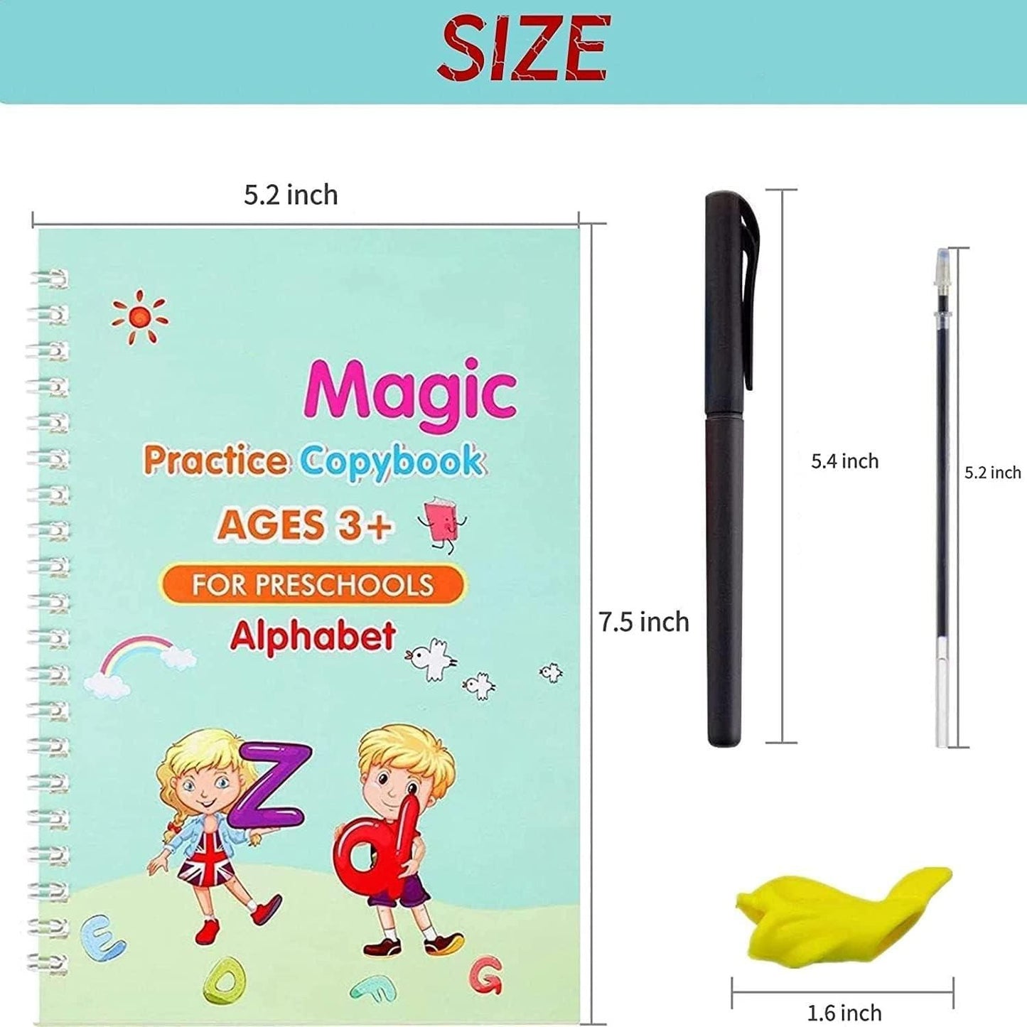 LittleGenius Writing Kit | Reusable Magic Practice Books Set for Kids (4 Books + Pen + Refills)
