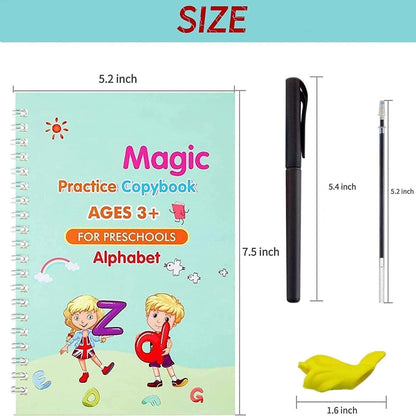 LittleGenius Writing Kit | Reusable Magic Practice Books Set for Kids (4 Books + Pen + Refills)