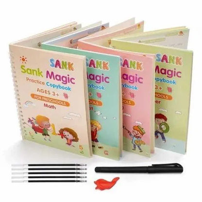 LittleGenius Writing Kit | Reusable Magic Practice Books Set for Kids (4 Books + Pen + Refills)